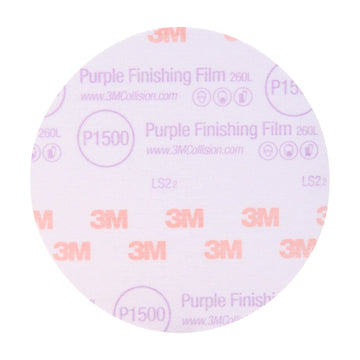 3M 3769 Hookit Purple 6" P1 Grit Dust-Free Finishing Film Disc